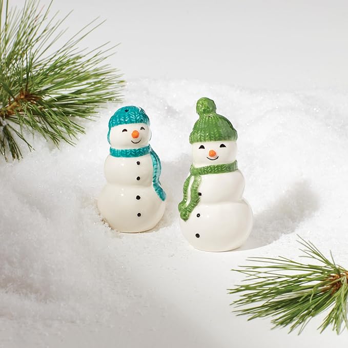 Lenox 895171 Balsam Lane Snowman Salt & Pepper Set, 2-Piece, Christmas & Holiday Hosting