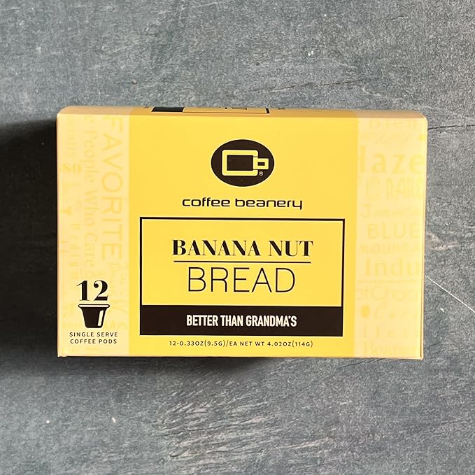 Banana Nut Bread Coffee Pods by Coffee Beanery | 12ct Medium Roast Arbica Coffee