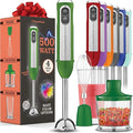 Multi-Use Immersion Blender Set, Hand Blender with Powerful Copper Motor 800W, High Speed, Turbo Mode, 3-in-1 Handheld Blender Stick Stainless Steel Blades, Whisk, Beaker, Measuring Marks, and Chopper