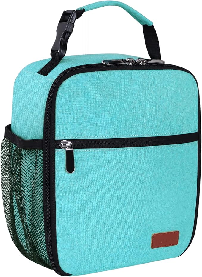 Femuar Lunch Box for Men Women Adults Small Lunch Bag for Office Work Picnic - Reusable Portable Lunchbox, Light Blue
