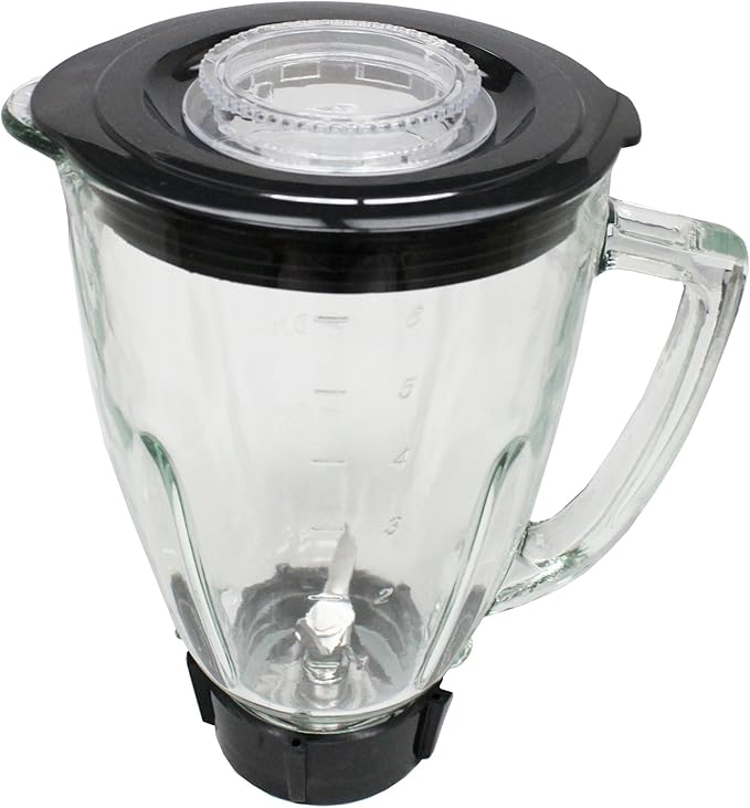 6 Piece Round Blender Glass Jar Replacement Kit for Oster Blender, 1.3 Liter - 5.6 Cup