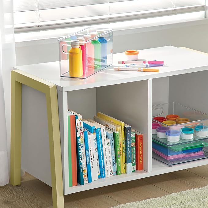 iDesign Slim Clear Plastic Stackable Storage Bin, Tall Narrow Organizer for Kitchen or Pantry