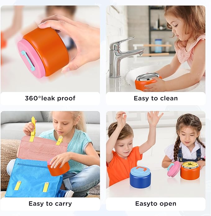 MAISON HUIS 8oz Soup Thermo Wide Mouth Vacuum Insulated Thermo Food Jar, Leak Proof Stainless Steel Thermo for Hot&Cold Food Kids Food Lunch Soup Container for School Travel