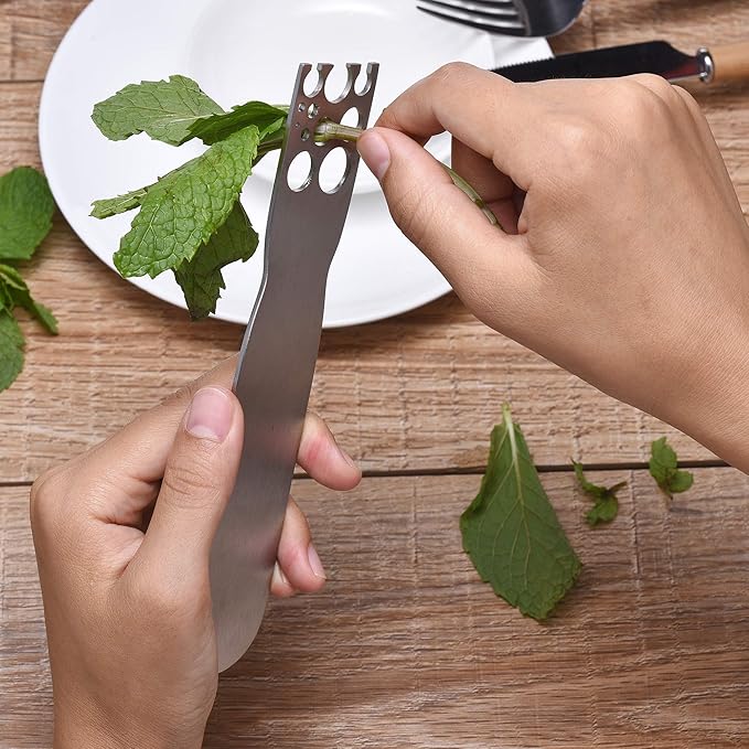 Herb Stripper, Stainless Steel herb Leaf Zip Tool for Kale, Chard, Collard Greens, Thyme and Rosemary