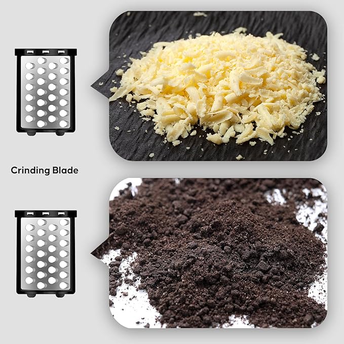 Electric Cheese Grater, 300W DC Motor Rotary Cheese Grater with 5 Different Shapes of Blades, Vegetable Cutter for Potato, Nuts, Kitchen Chopper with Non-slip Suction Base, Red