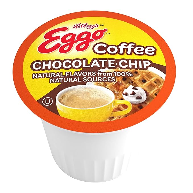 Eggo Beverages Chocolate Chip Waffle Flavored Coffee Pods for Keurig K Cup Brewers, Fair Trade Certified, 40 Count – Rich and Indulgent Chocolate