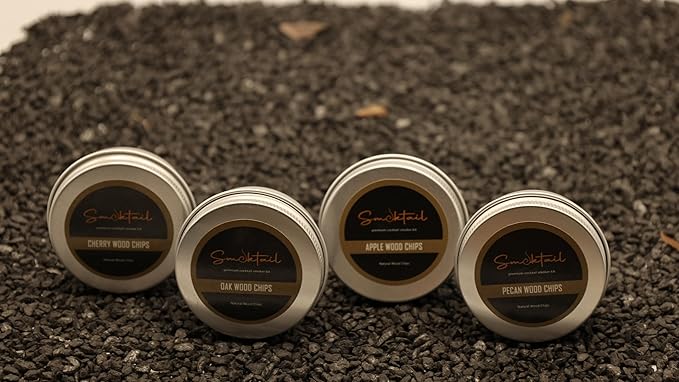 Cocktail Smoker Wood Chips Variety Pack - 4-Pack | Wood Chips Refill for Cocktail Smokers - Bar Accessories Bartender Kit - Works with All Cocktail Smokers Old Fashioned Smoker Chips