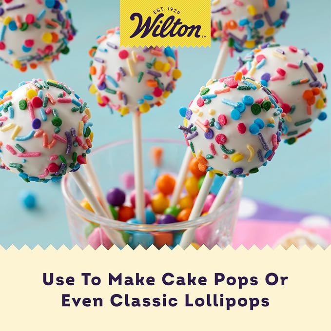 Wilton White 6-Inch Lollipop Sticks, Cake Pop Sticks, 100-Count Currenlty #1 item for "lollipop sticks" search