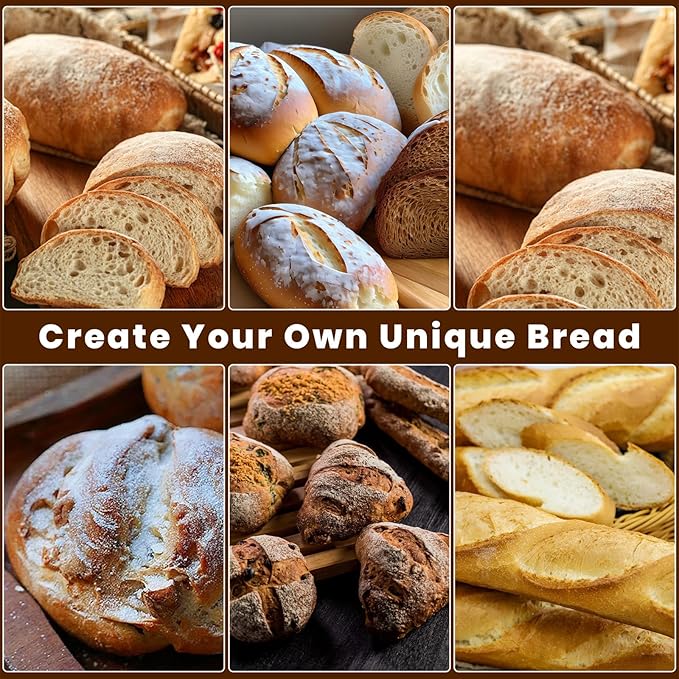 CODOGOY Banneton Bread Proofing Basket Set, Sourdough Bread Baking Supplies with 9" Round & 10" oval Handmade Natural Rattan Proofing Basket and Complete Bread Making Tools