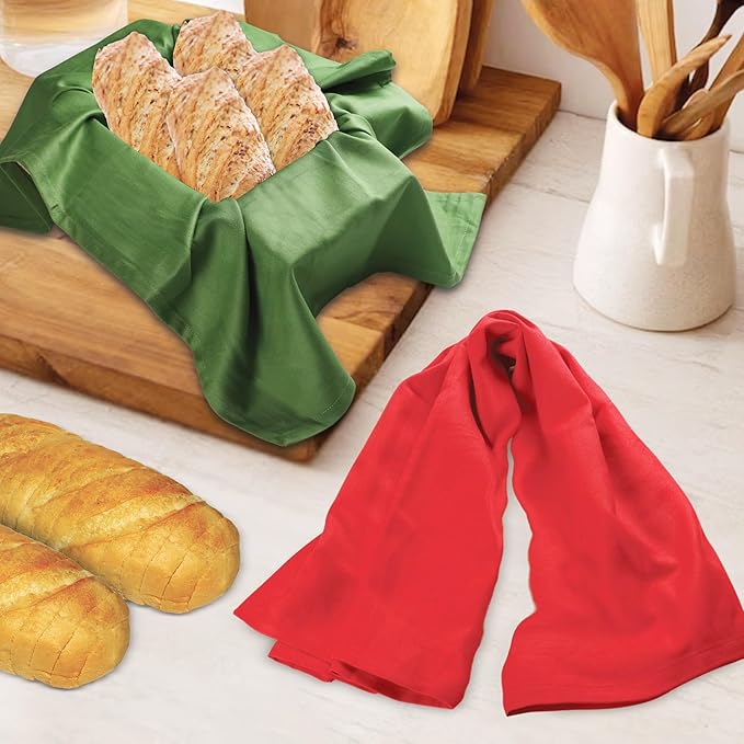 Urban Villa Kitchen Towels Set of 12 Dish Towels for Kitchen 100% Cotton Multi Color Dish Cloths 20''X30'' Large Multi-Purpose Kitchen Hand Towels Highly Absorbent Kitchen Towels with Hanging Loop