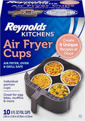 Reynolds Kitchens Air Fryer Cups, Easily Cook Individual Air Fryer Food and Non-Traditional Foods, Great for Meal Prepping and Picky Eaters, Oven-Safe and Grill-Safe, 10 Pack, 8 fl oz.
