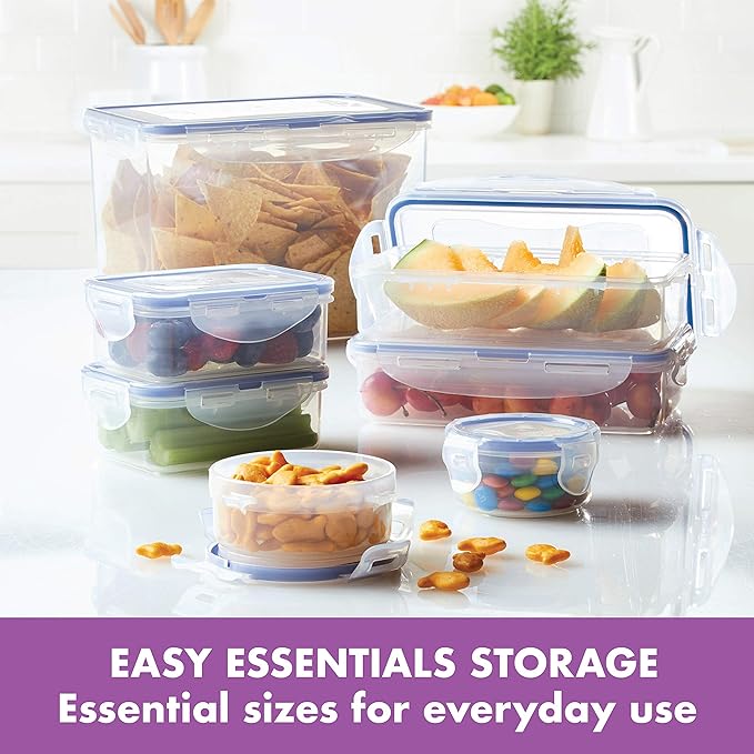 LOCK & LOCK Easy Essentials Food Storage Container Set, 4-Piece -Clear