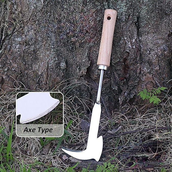 Weed Puller Tool, Manual Stainless Steel Weeding Tool, Axe Shape for Lawn Vegetable Garden Farm Planting