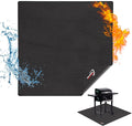 DocSafe Large Under Grill Mat 48" Square Fire Pit Mat,4 Layers Fireproof Grill Pads Protect for Deck,Patio,Outdoor Charcoal,Smokers,Wood Floor,Indoor Fireplace,Reusable Oil-Proof＆Waterproof,Black