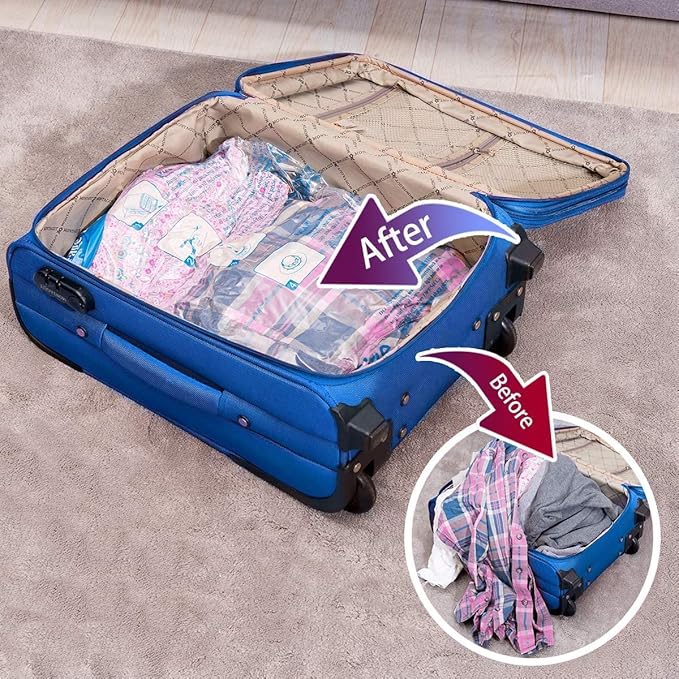 Vacuum Storage Bags 10 Jumbo, Plastic Packaging Bags,Space Saver Bags for Clothes, Pillows, Comforters, Blankets, Bedding