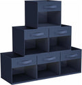 DIMJ Storage Cubes, Cube Storage Bin, 6 Pack Foldable Storage Bins with Window, Closet Storage Boxs with Handle, 11x 11 inch Storage Organizer for Clothes, Toys, Books