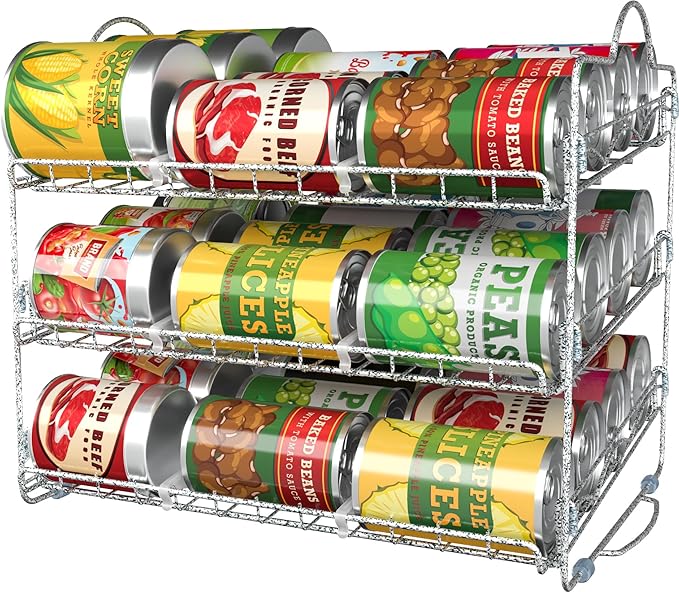 Utopia Kitchen Can Organizer - Stackable Storage Rack Holds up to 36 Cans for Kitchen Cabinet or Pantry (Antique Silver)