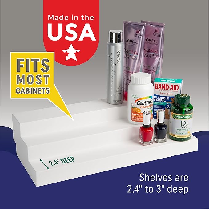 Dial Industries 3 Tier Adjustable Canned Goods Shelves for Kitchen Cabinet and Pantry Organization