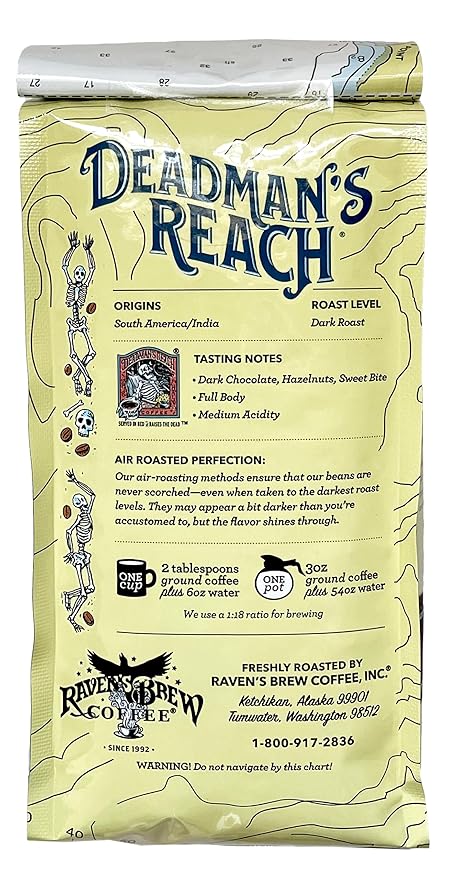 Raven's Brew Coffee High Caffeine Coffee Dark Roast Whole Bean – Deadman's Reach 2-pack of 12oz