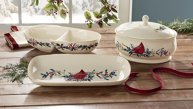 Lenox 870601 Winter Greetings Covered Dish, Christmas & Holiday Hosting