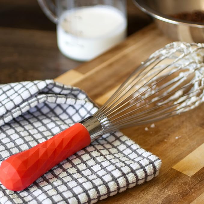 GIR: Get It Right Stainless Steel Whisk - Small Whisks for Cooking, Mixing, and Stirring - Mini-8 Inch - Studio White