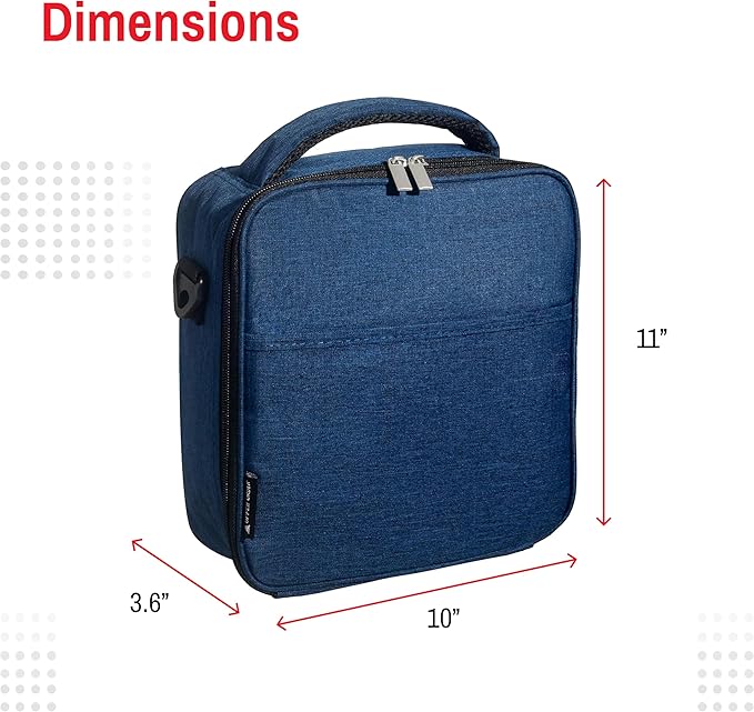 Reusable Insulated Lunch Box for Men and Women (Black) Durable Leakproof Cooler Tote Bag Freezable Lunch Bag for Adults. Top Women and Mens Lunch Box for Office Work, Picnic.