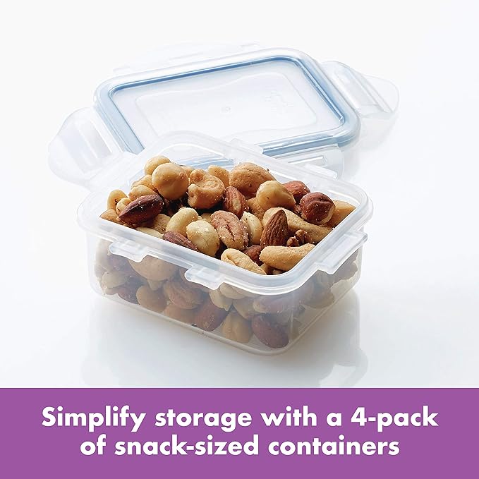 LOCK & LOCK Easy Essentials Food Storage Container Set, 4-Piece -Clear