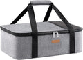LUNCIA Insulated Casserole Carrier for Hot or Cold Food, Lasagna Lugger Tote for Potluck Parties/Picnic/Cookouts, Fits 8"x11" Baking Dish, Grey