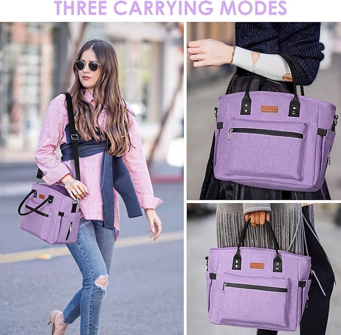 Insulated Lunch Bag for Women Men,Adult Lunch Box for Women with Adjustable Shoulder Strap,Portable Large Lunch Tote Bag for Office Work Picnic Beach,Reusable Lunch Cooler Bag