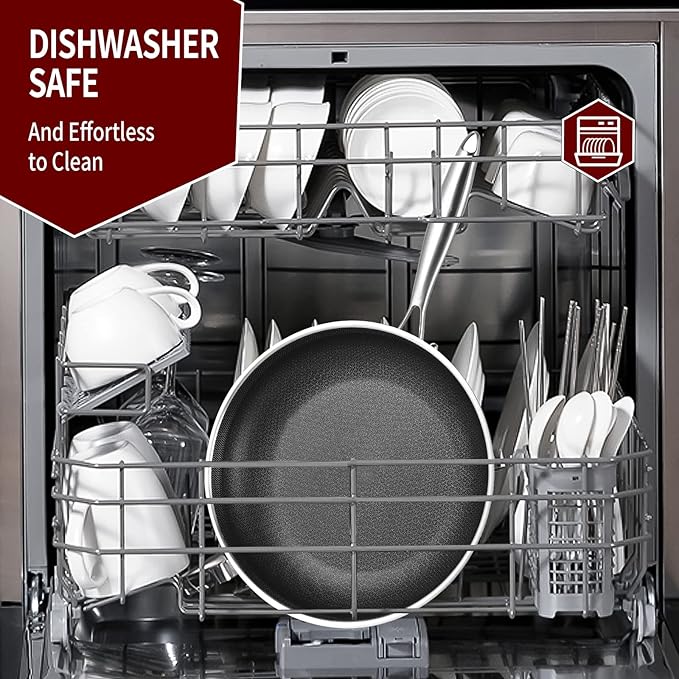 LOLYKITCH Frying Pan Set Nonstick, 8/10/12 Inch Stainless Steel Cookware Set Skillet with Detachable Handle, Induction & Oven Safe, Professional Non-Toxic PFOA Free Pans for Everyday Cooking