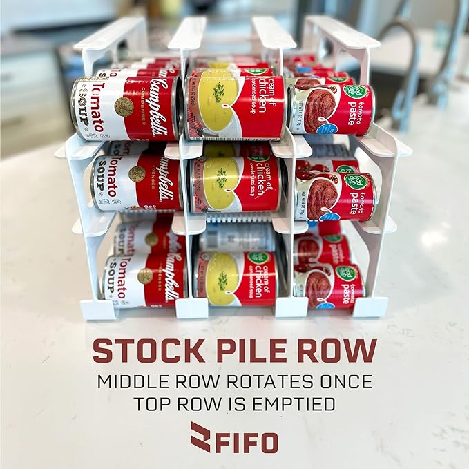 FIFO Pantry Storage Organizer Dispenser Rack for Canned Goods/Drinks, 54-Can Capacity