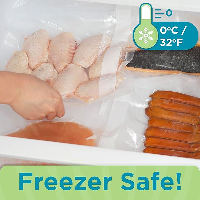 Home Logic Vacuum Bags for Food Sealer Pre-Cut Combo Pack 16gal & 32qt for Freezer and Sous Vide - Microwave Safe Clear