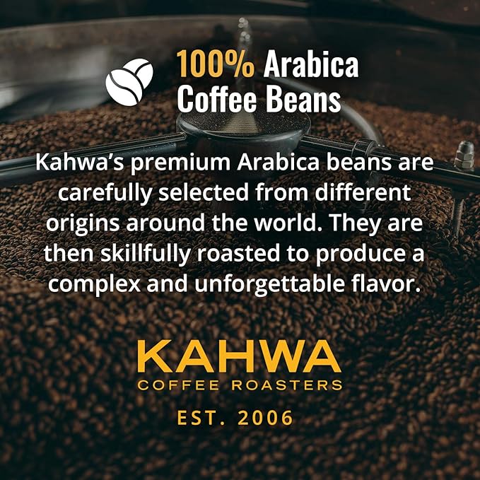 Kahwa Coffee Sirocco Medium Dark Roast House Blend, Whole Bean Coffee, 1 lb Bag