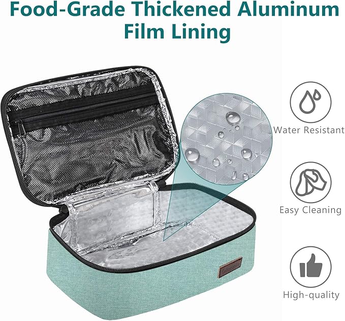 Gloppie Little Lunch Bag Small Insulated Lunch Box for Women Kids Lunchbox Mini Lunchbag Portable Cooler Bags Petty Lunch Pail Reusable Snack Container, Green