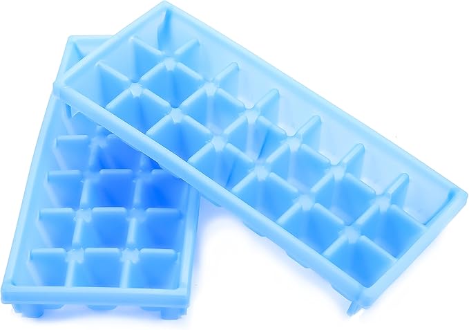 Camco Stackable Miniature Ice Cube Tray for Compact Spaces, 2-Pack (44100), Blue