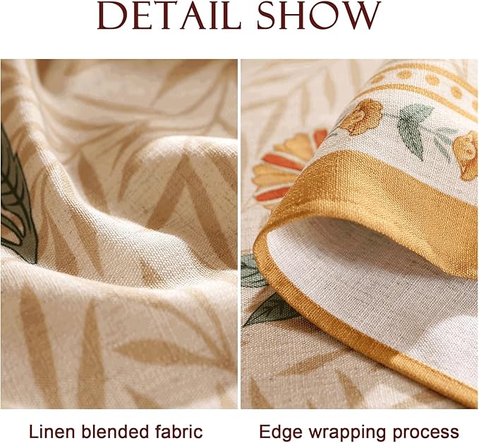 patdrea Designer French Vintage Rectangular Tablecloth,Yellow Floral Pattern Anti-Wrinkle Table Cloth,Dacorative Cover for Kitchen Dining Parties,Christmas,Thanksgiving,63"x87"-Cornflowers