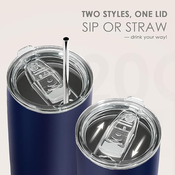 SANDJEST Navy Tumbler 20oz Stainless Steel Double Wall Vacuum Insulated, Travel Coffee Cup, Gifts for Men Women Birthday Christmas