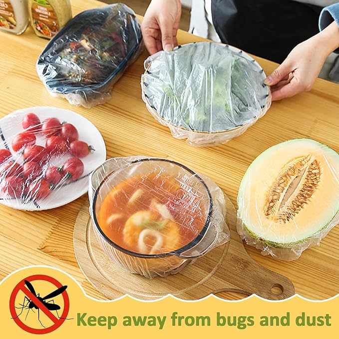MAQIHAN 300 Bowl Covers Bread Proofing - Medium Plastic Wrap Food Sourdough Bread Baking Bread Rising Elastic Reusable Plate Covers Outdoor Food Fresh Keeping Bags Shower Cap Hair Deep Conditioning