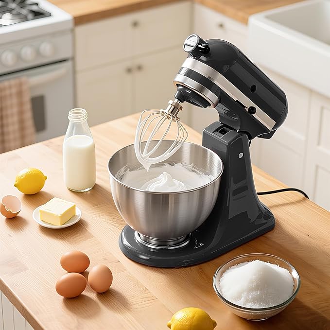 3-Piece Set Mixer Accessories for KitchenAid 4.5QT Tilt-Head Stand Mixers – K45WW, K45DH & K45B Replacement, All Stainless Steel, Dishwasher Safe(Machine/Mixer Not Included)