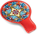 vancasso Ceramic Spoon Rest for Stove Top, 7.7 Inch Cooking Spoon Holder for Kitchen Counter Decor, Spoon Holder for Coffee Spoon Rest, Spoon Cradle, Spatula, Spoons or Tongs, Decorations, Red