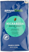 Amazon Fresh, Nicaragua Ground Coffee, Medium Roast, 12 Ounce (Pack of 3)