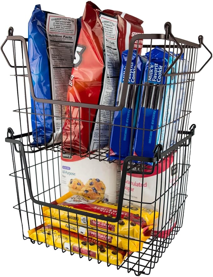 DII Metal Wire Mesh Stackable Utility Storage Bin, Small, 11x11x6, Cool Gray