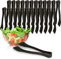 PARTY BARGAINS 8.5 Inches Plastic Serving Tongs, 24 Pack, Premium Quality & Heavy-Duty Black Plastic Tongs for BBQ, Salads, Grilling, Buffets, & Kitchen