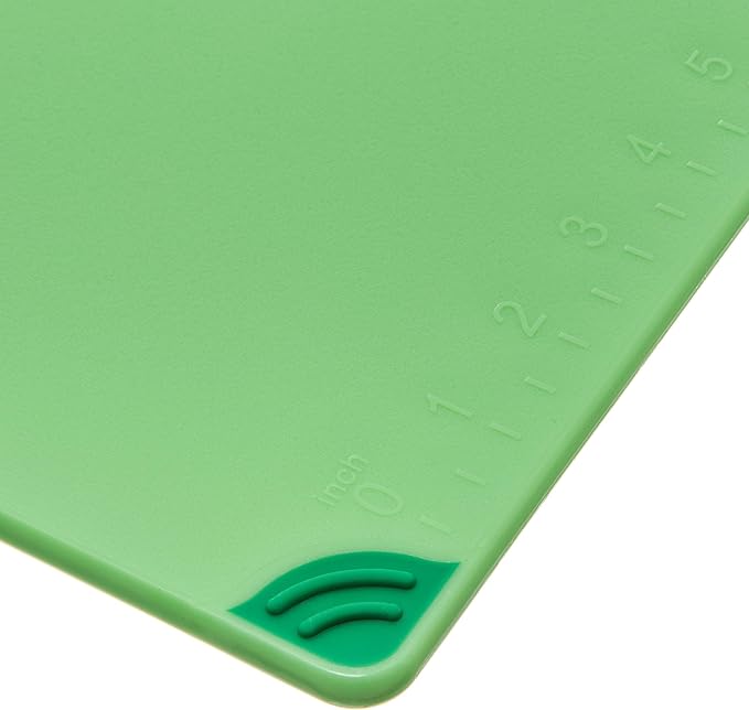 San Jamar Saf-T-Grip Plastic Cutting Board with Safety Hook, 9" x 12" x 0.375", Green, (Pack of 6)