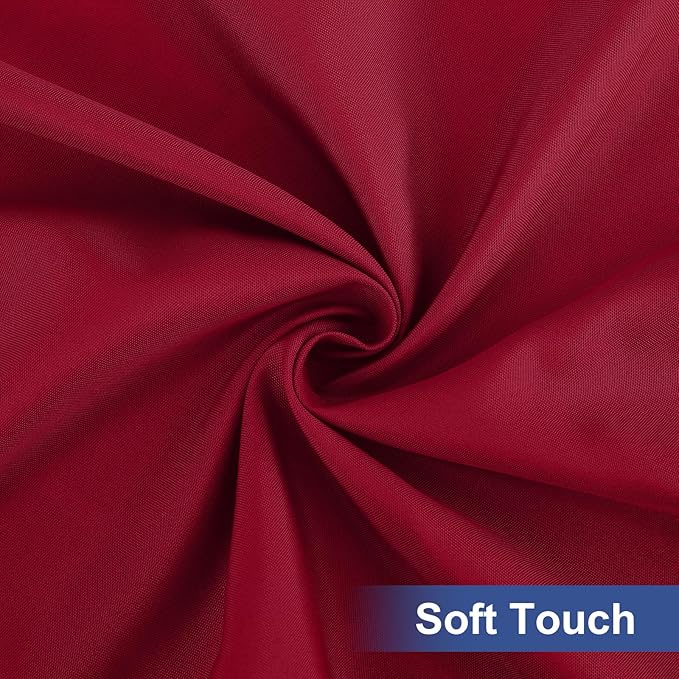 homing Rectangle Table Cloth Cover, Waterproof Polyester Elastic Fitted Tablecloth, Fits for 8 Foot Folding Tables, Washable Table Protector for Picnic, Camping, Outdoor (Wine Red, 30" x 96")