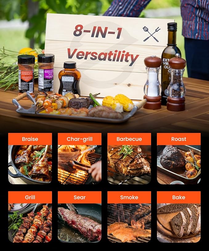 Z GRILLS ZPG-550B2 Wood Pellet Grill & Smoker with PID 2.1 Controller, 553 sq in Cooking Area, Meat Probe, Hopper Cleanout, 8 in 1 BBQ Grill Outdoor Auto Temperature Control, Black