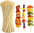 300 Pcs 10 inch Natural Bamboo Skewers, Φ=4mm, PEOUWNES Food Sticks for Appetiser, BBQ, Fruit，Cocktail, Grilling Kebabs, Bouquet, Chocolate Fountain, Corn Dog, Kitchen, Barbecue, Crafting and Party