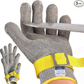 Dowellife ANSI A9 Cut Resistant Glove Food Grade, Stainless Steel Mesh Metal Knife Cutting Glove for Butcher Meat Cutting Oyster Shucking Kitchen Mandoline Chef Slicing Fish Fillet (Small-3 Pcs)