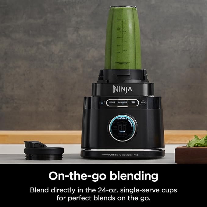 Ninja | All-in-One Blender & Food Processor | Best for Smoothies, Cookie Dough, Salsas, Cole Slaw & More | BlendSense Intelligence for Perfectly Smooth Results | 1800 Watt | Black | TB401