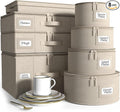 Sorbus China Storage Containers Hard Shell - Glass & Dish Storage Containers for Transport, Moving, Party - 8 Pc Stackable Plate Storage Set for Dinnerware, Mugs, Cups - Felt Plate Protectors Included